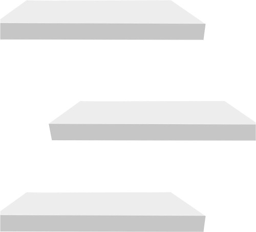 inikk White Floating Shelves for Wall Decor, Set of 3 - 16" L x 6.7”W x 1.4”H - Lot 164