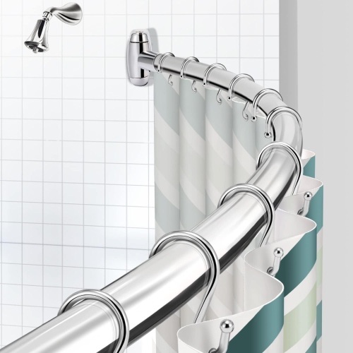 TENOVEL Adjustable Round Curved Shower Curtain Rod - Lot 310