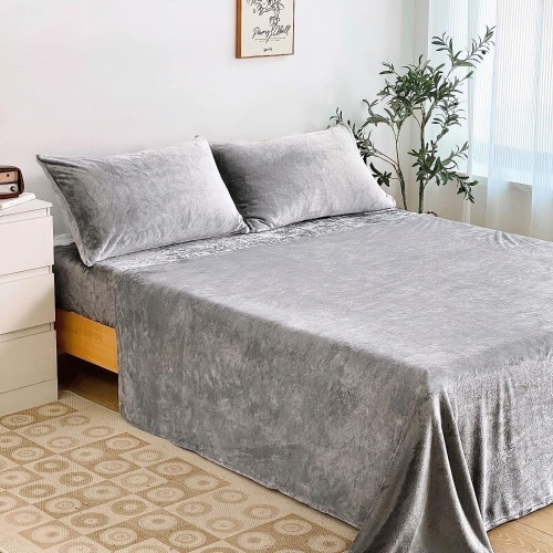 NianEr Soft Fur Velour Flannel Bed Sheet Set - Lot 420