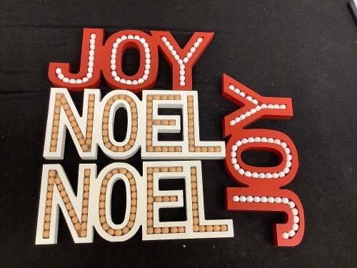 Set of (2) Joy and Noel Signs - Lot 273