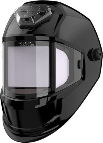 YESWELDER Panoramic View Auto Darkening Welding Helmet, Large Viewing True Color 6 Arc Sensor Welder Mask  - Lot 36