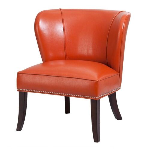 Madison Park Sheldon Orange Modern Armless Accent Chair - Lot 58