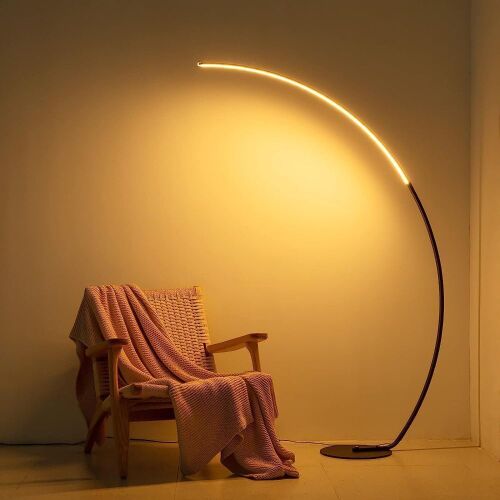 Arc Floor Lamp, 67" Tall Black LED Modern Standing Lamp with Remote Control, 3 Color Temperature & Stepless Dimmable Brightness - Lot 121