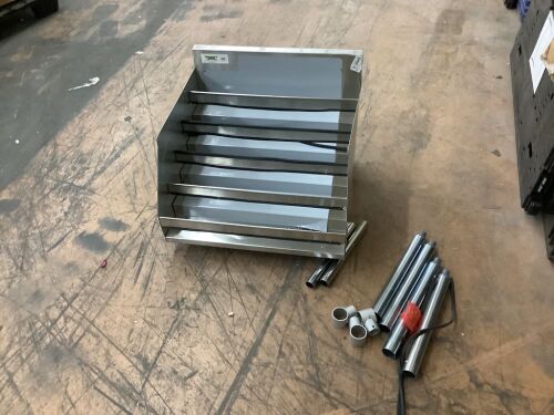 Regency 24" Five-Tiered Stainless Steel Liquor Display Rack 23" Deep - Missing 1 Leg Bracket  - Lot 185