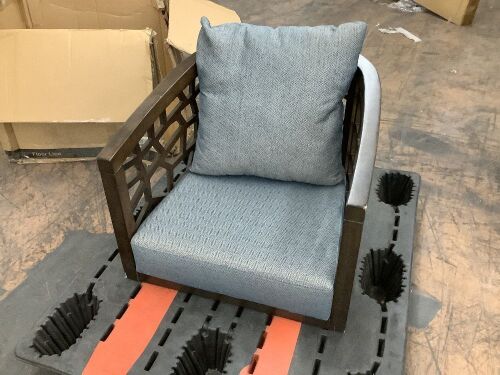 Upholstered Lounge Chair - No Legs, Damaged - Lot 344