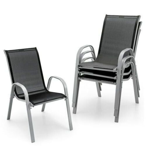 Stackable Patio Dining Chairs, Set of 4 - Lot 642