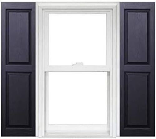 Polaris Homeside Raised Panel Vinyl Shutters, 1 Pair, 14.5" x 63", 050 Black  - Lot 528