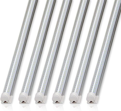 Barrina LED Shop Light Fixture 8ft, T8, 72W, V Shape, Pack of 6 - Lot 638