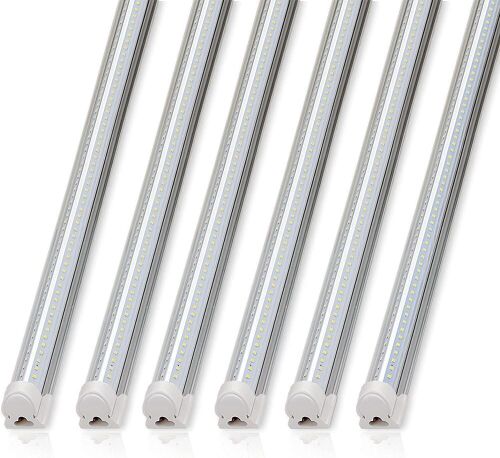 Barrina LED Shop Light Fixture 8ft, T8, 72W, V Shape, Pack of 6 - Lot 663