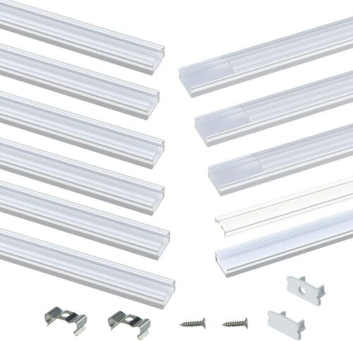Muzata 10Pack 6.6FT Aluminum Channel for LED Strip Light - Lot 437