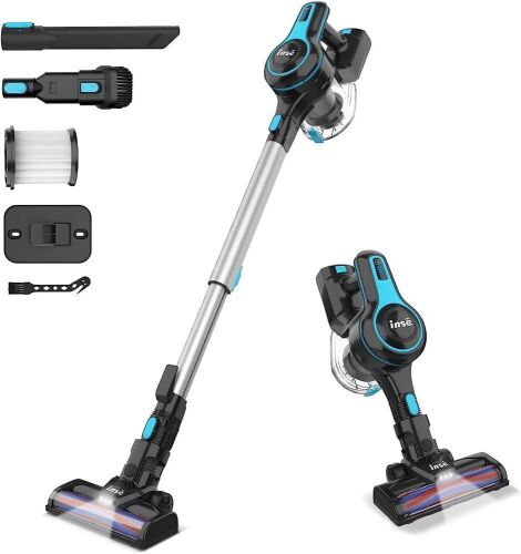 INSE Cordless Vacuum Cleaner, 6-in-1 Rechargeable Stick Vacuum with 2200 m-A-h Battery - Lot 194
