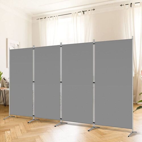 RANTILA 4 Panel Room Divider, 136''W x 20''D x 71''H, Grey  - Lot 399