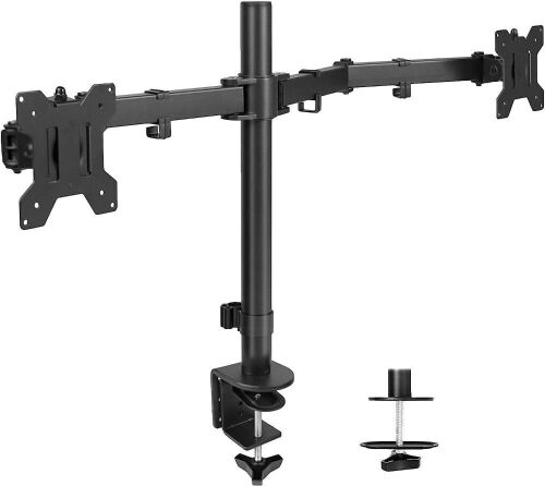 VIVO Dual Monitor Desk Mount, Holds 2 Screens up to 32 inches and Max 22lbs Each - Lot 408