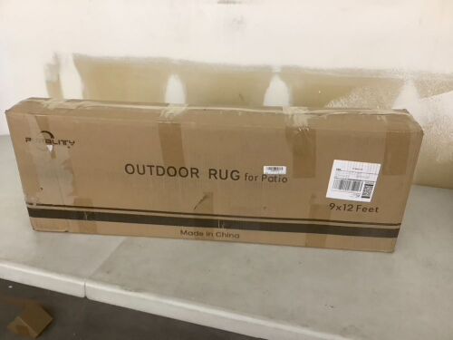Outdoor Patio Rug, 9' x 12', Coffee - Lot 458