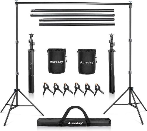 Aureday Adjustable Photo Backdrop Stand Kit, 7x10Ft  - Lot 449