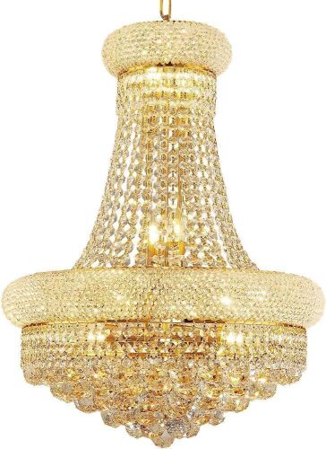 chandiry 12 Lights Gold Finish Empire Crystal Chandelier, Dia 22'' - Lot 489