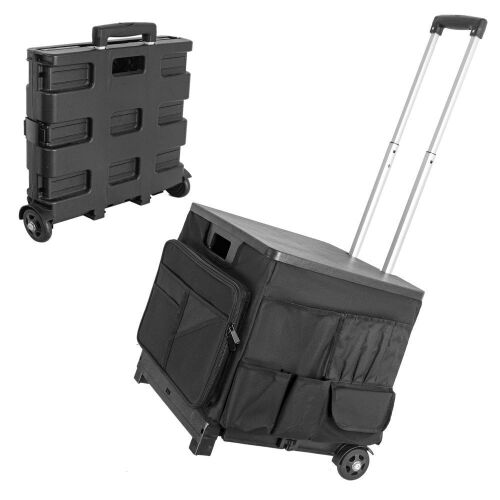 ITHWIU Portable Utility Rolling Cart with Canvas Mobile Organizer Bag, Telescopic Handle - Lot 629