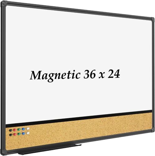 JILoffice Magnetic White Board & Bulletin Corkboard Combination, 36" x 24"  - Lot 281