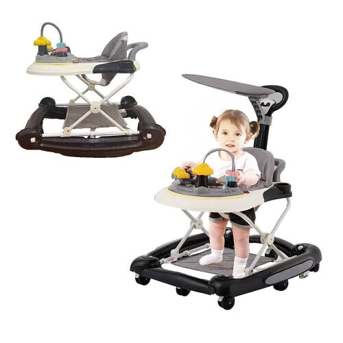 Boyro Baby 4 in 1 Baby Walker with Removable Footrest, Feeding Tray & Music Tray  - Lot 547