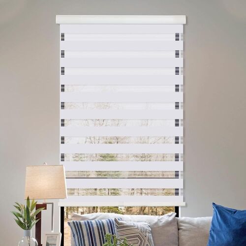 ZOKSUN Cordless Zebra Blinds, 20" x 72", White  - Lot 592