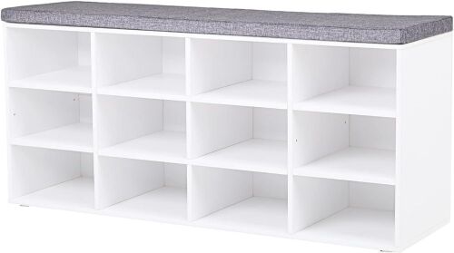 DINZI LVJ 12 Cubbie Shoe Storage Bench with Cushion - Lot 507