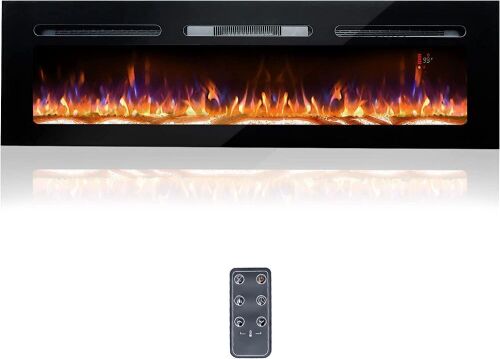 BizHomart 60" Recessed & Wall Mounted Electric Fireplace  - Lot 140