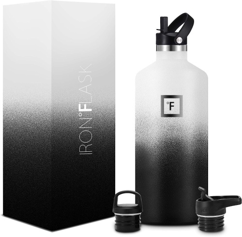 IRON °FLASK Sports Water Bottle - 64 oz, 3 Lids - Lot 128