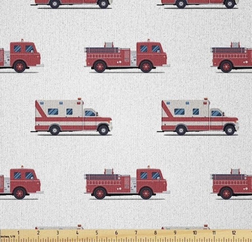 Firetruck and Ambulance Bulk Fabric, Unknown Length - Lot 103