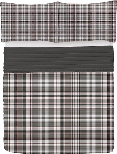 Lunarable Plaid Microfiber Bedspread Set - Lot 285