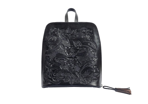 Maagu Black Leather Backpack - Lot 422