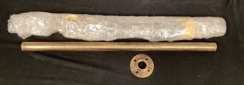 Muzata Pipe Handrail Antique Brass Galvanized Steel for Staircase Steps, HW24 ABG - Lot 133