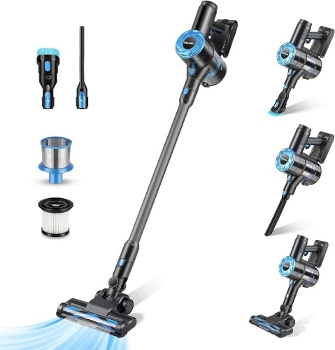 Moolan Cordless Vacuum Cleaner, 330W Portable Cordless Vacuum with 28Kpa Powerful Suction, 45° Bendable Rod, 6 in 1 Rechargeable Stick Vacuum 48Mins Runtime for Home Hardwood Floor Carpet Pet Hair - Lot 6772