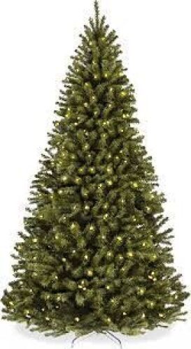 Pre-Lit Artificial Spruce Christmas Tree w/ Foldable Metal Base - Lot 6824