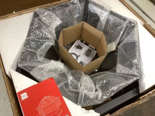 Hex-Shaped Outdoor Fire Pit w/ Flame-Retardant Lid - 24in - Lot 6903