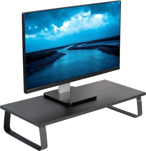 VIVO 24" Monitor Stand, Wood & Steel Desktop Riser - Lot 302