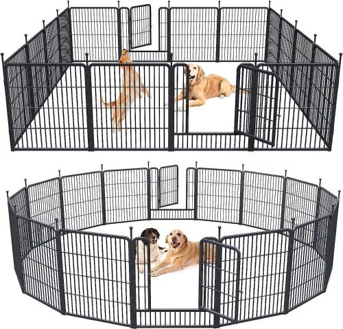 Musen Outdoor Dog Playpen with Doors, 16 Panels 32" Height  - Lot 399