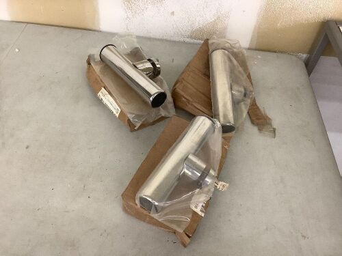 Lot of (3) Stainless Steel Clamp on Fishing Rod Holders - Lot 871