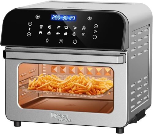 Whall 12QT 12-in-1 Air Fryer Convection Oven, Rotisserie, Roast, Bake, Dehydrate, Digital Touchscreen, Stainless Steel - Lot 119