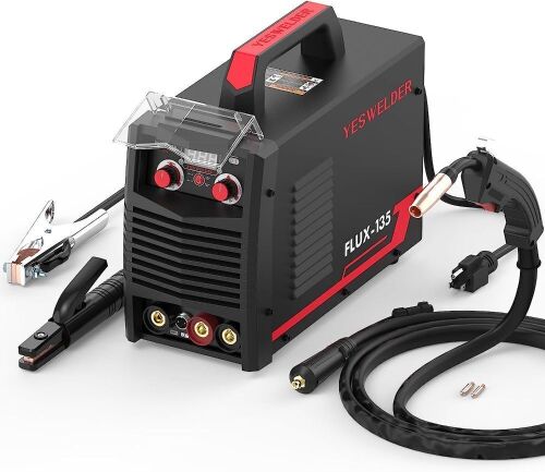 YESWELDER 135Amp MIG Welder, 110V Flux Core Welder Flux MIG/Lift TIG/Stick 3-in-1 Welding Machine IGBT Inverter Welder  - Lot 17