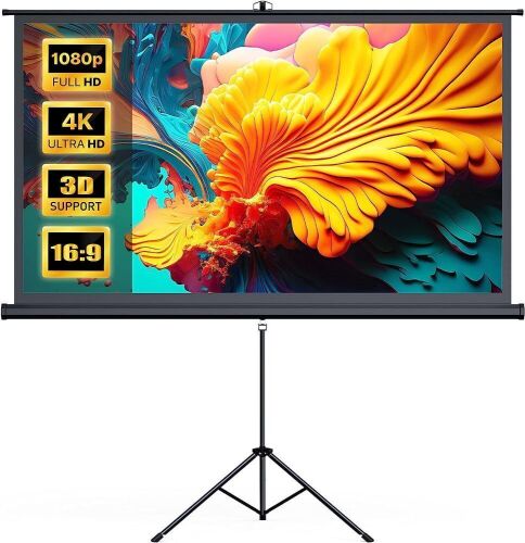 HYZ 100" Projector Screen and Stand, 4K HD 16:9  - Lot 206