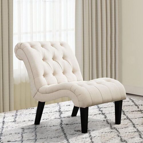 Haobo Home Armless Button Tufted Slipper Accent Chair  - Lot 117