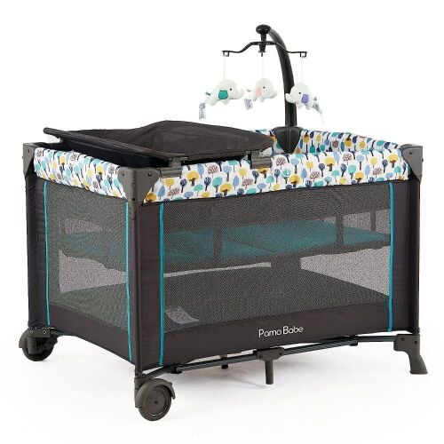 Pamo Babe Portable Baby Playpen with Detachable Bassinet and Changing Table  - Lot 855
