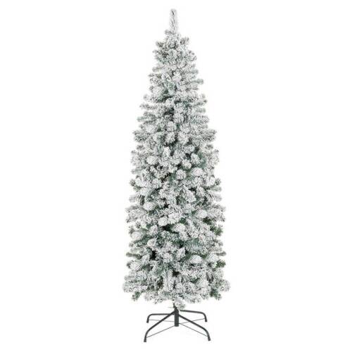 6' Snow Flocked Artificial Pencil Christmas Tree w/ Stand  - Lot 864