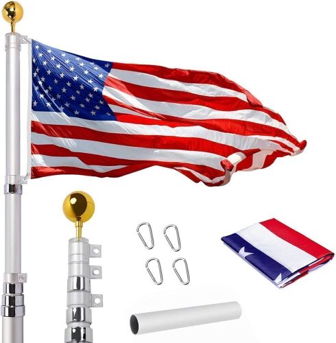 WeValor 16Ft Telescopic Flag Pole Kit - Lot 144
