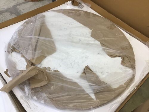 Large Round Marble Taple Top - Cracked  - Lot 379