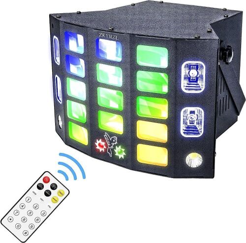 5 in 1 Disco Light DJ Light with Butterfly Beam Wash Pattern Strobe and 3535 LED Effect, Remote and DMX Control  - Lot 377