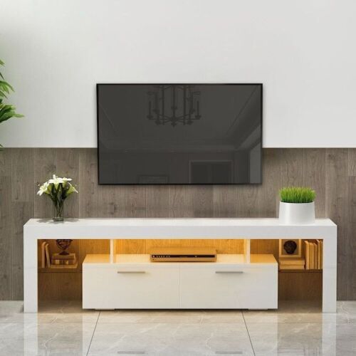 JASMODER Modern/Contemporary White TV Stand for TVs up to 70"  - Lot 170