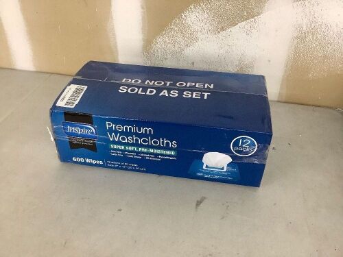 Case of Inspire Premium Pre-Moistened Washcloths - Lot 426