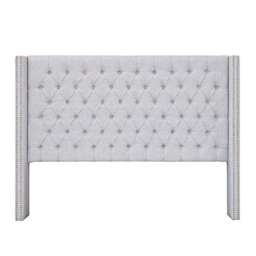 Madison Park Amelia Solid Upholstery Headboard, Queen, Grey  - Lot 41