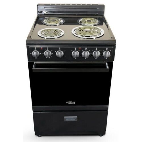 Premium Levella Black 24" Single Oven Electric Range With 4 Burners - Lot 51